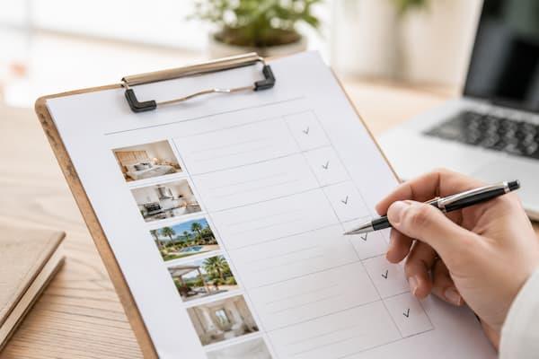 Revisión de una lista de control para alquiler vacacional